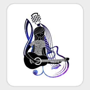 Guitar girl Sticker